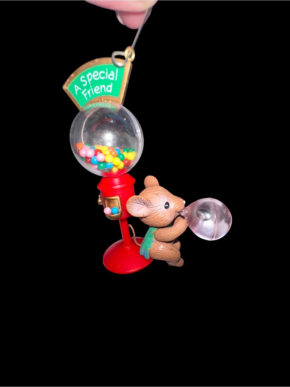 1998 Lustre Fame LLC “A Special Friend” Mouse Gumball Machine Resin Christmas Or
